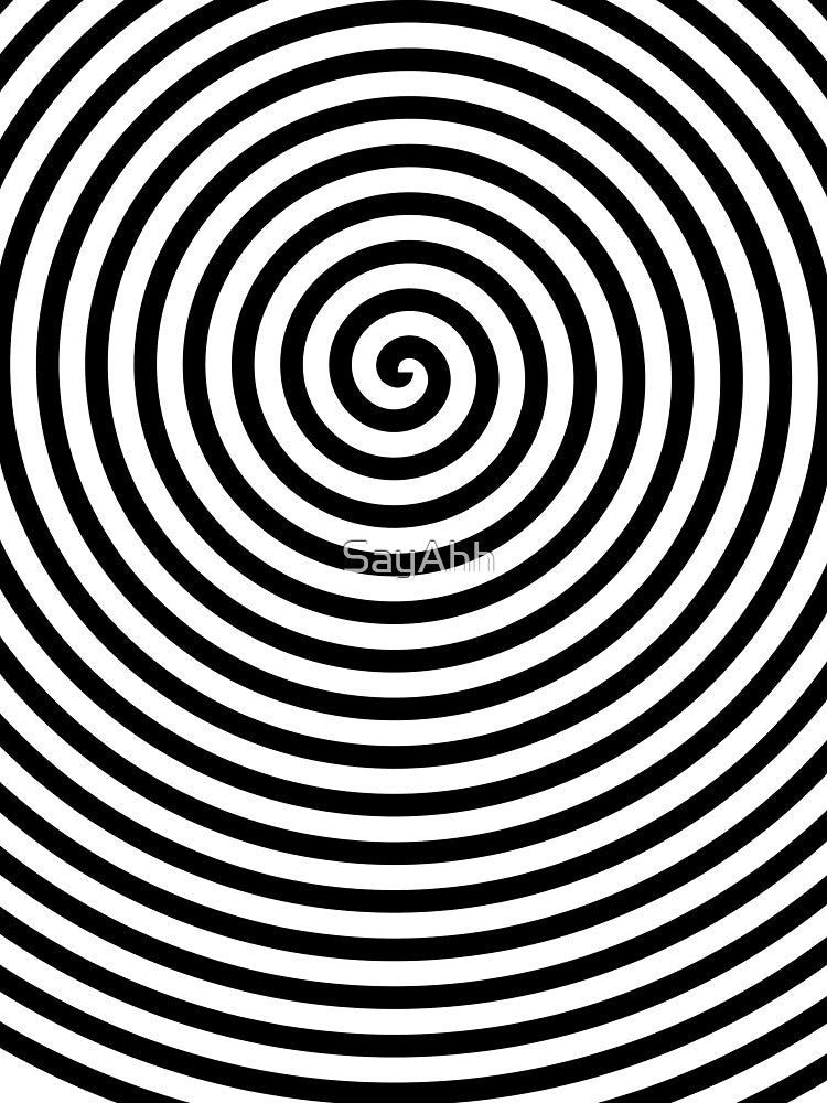 Trippy Spiral  - Black and White by SayAhh T-Shirts, Hoodie, Sweatshirt | BlankRebels.com (Image 2)
