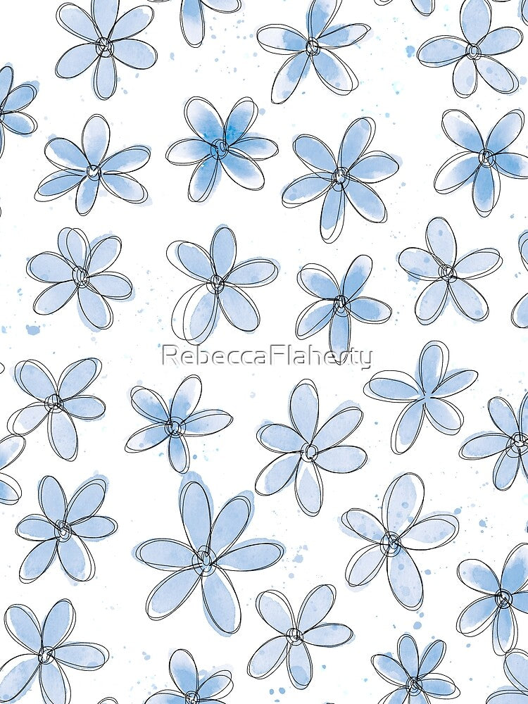 Floral Pattern #6 | Light Blue by RebeccaFlaherty T-Shirts, Hoodie, Sweatshirt | BlankRebels.com (Image 2)