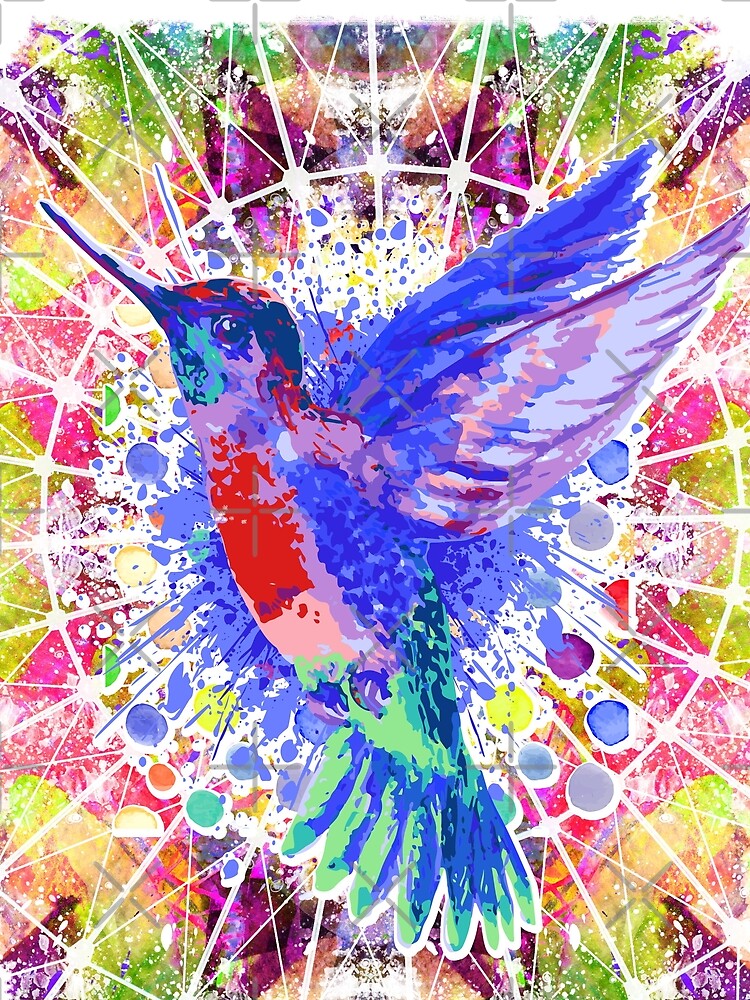 Hummingbird hummingbird hippy colored - watercolors by BabyYodaSticker T-Shirts, Hoodie, Sweatshirt (Image 2)