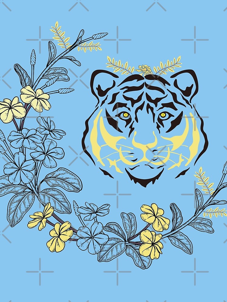 Funny tiger rolls with cute flowers, funny tiger cute flowers by fatydesignspace T-Shirts, Hoodie, Sweatshirt (Image 2)