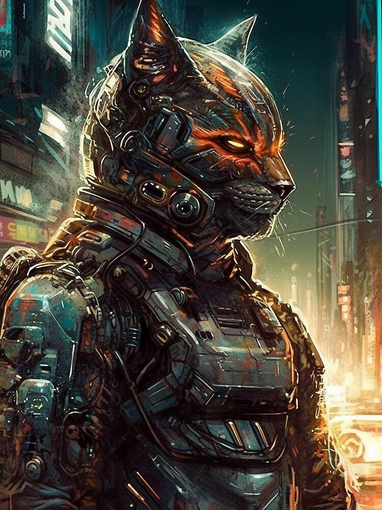 Cyberpunk Felines #DE0783207 by nixlim T-Shirts, Hoodie, Sweatshirt | BlankRebels.com (Image 2)