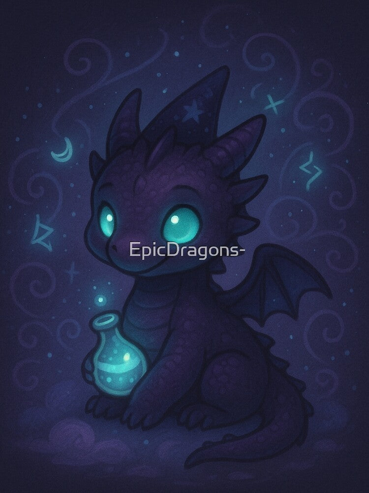 Shadow Glow Dragon – Cute Dark Fantasy Baby Dragon Art by EpicDragons- T-Shirts, Hoodie, Sweatshirt (Image 2)
