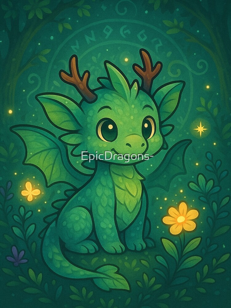 Forest Sprite Dragon – Enchanted Nature Fantasy Dragon Art by EpicDragons- T-Shirts, Hoodie, Sweatshirt (Image 2)