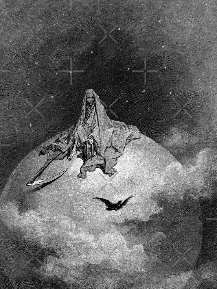 Death and the Moon - The Raven - Gustave Dore by forgottenbeauty T-Shirts, Hoodie, Sweatshirt | BlankRebels.com (Image 2)