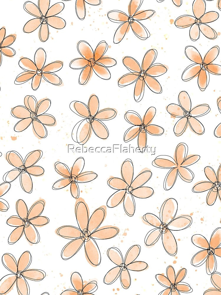 Floral Pattern #6 | Light Peach by RebeccaFlaherty T-Shirts, Hoodie, Sweatshirt | BlankRebels.com (Image 2)