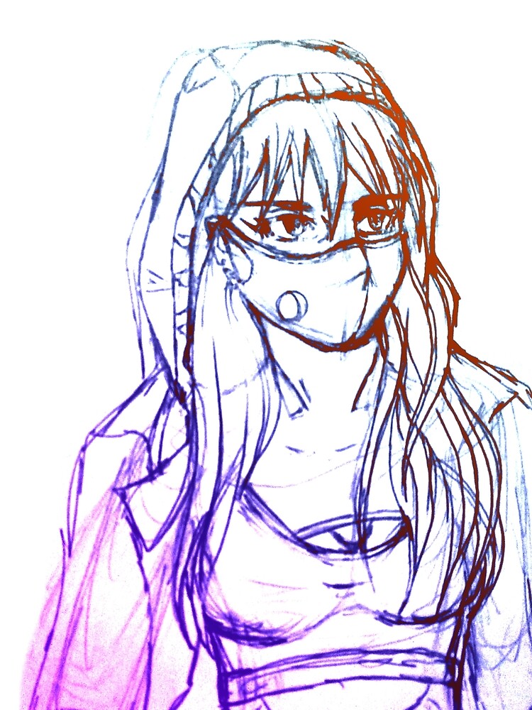 Sketch of an aesthetic girl in anime style by Estef Mos Art T-Shirts, Hoodie, Sweatshirt | BlankRebels.com (Image 2)