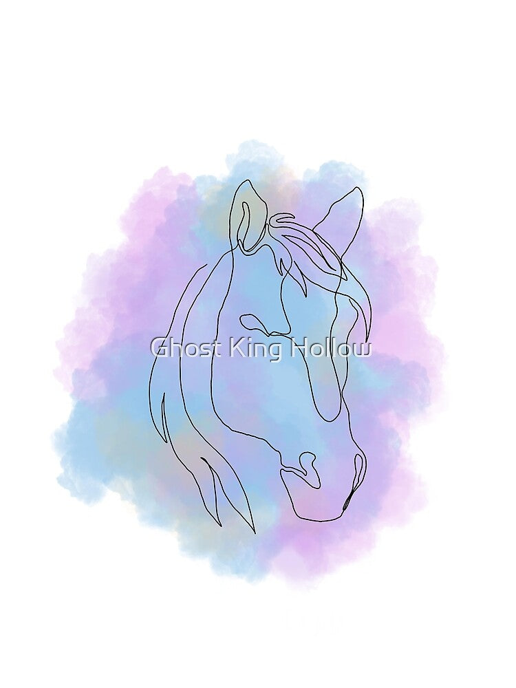 Cotton Candy Horse Line Art by Ghost King Hollow T-Shirts, Hoodie, Sweatshirt | BlankRebels.com (Image 2)
