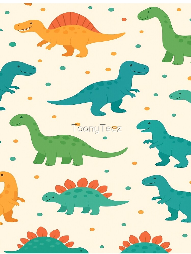 Cute Cartoon Dinosaur Pattern by ToonyTeez T-Shirts, Hoodie, Sweatshirt | BlankRebels.com (Image 2)