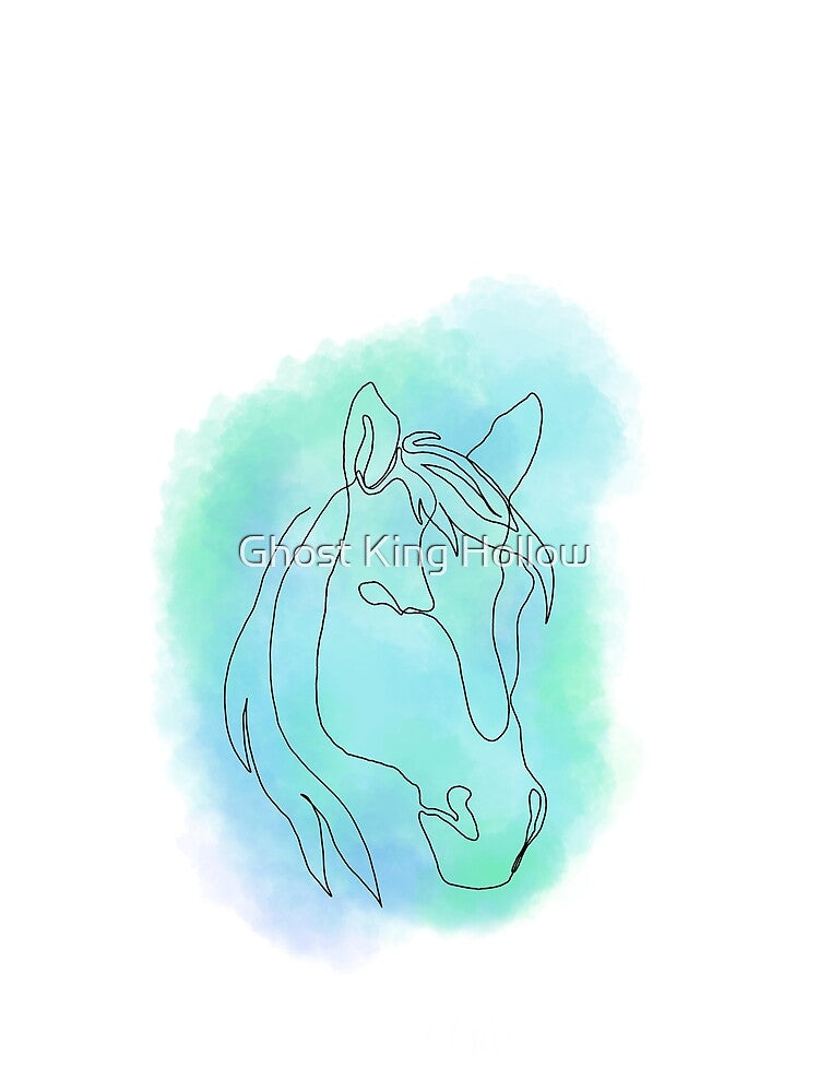 Aqua Horse Line Art by Ghost King Hollow T-Shirts, Hoodie, Sweatshirt | BlankRebels.com (Image 2)