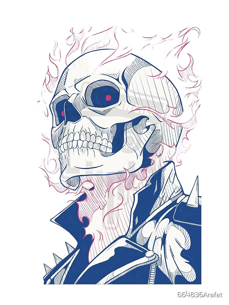 Ghost Rider Sketch by 664836Arafat T-Shirts, Hoodie, Sweatshirt | BlankRebels.com (Image 2)