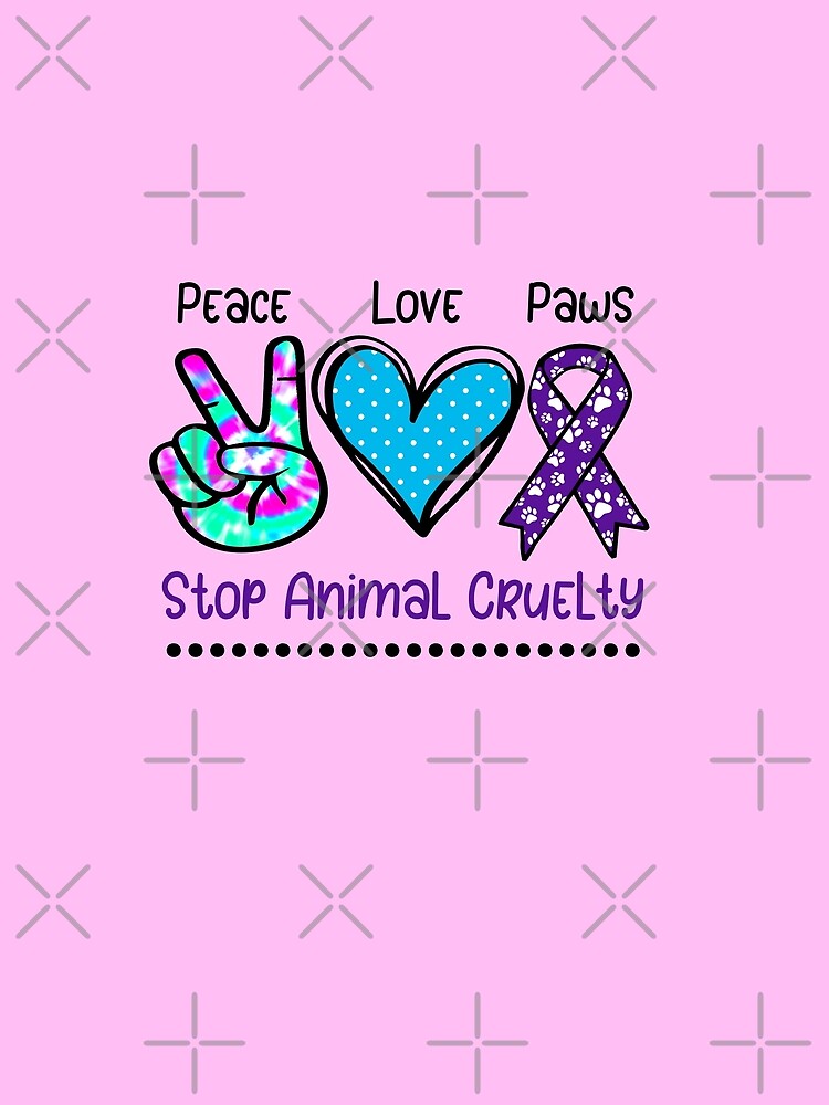 Animal cruelty abuse awareness support stop ribbon paw print by tiffanator606 T-Shirts, Hoodie, Sweatshirt (Image 2)