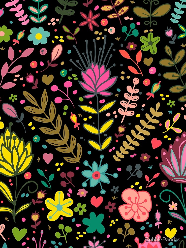 Black Floral by BubblePandas T-Shirts, Hoodie, Sweatshirt | BlankRebels.com (Image 2)