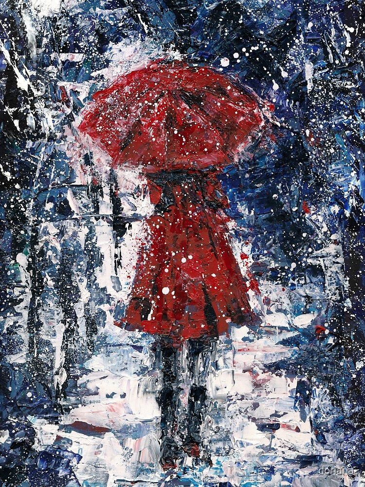 Woman with red umbrella by Ibreathart