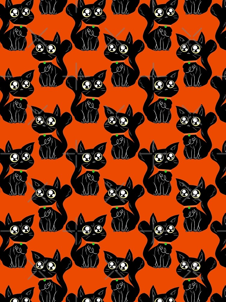 Big Eyed Black Cat Pattern by SaradaBoru T-Shirts, Hoodie, Sweatshirt | BlankRebels.com (Image 2)