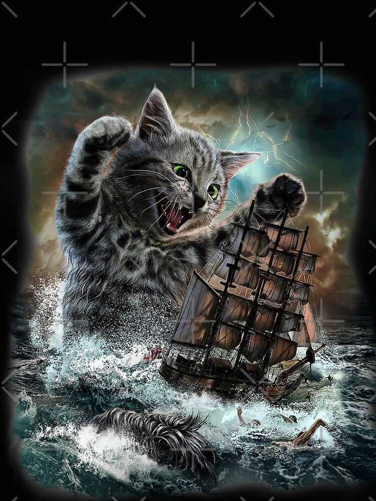 Monster Tabby Cat Ambush Battle Ship by Fox-Republic T-Shirts, Hoodie, Sweatshirt | BlankRebels.com (Image 2)