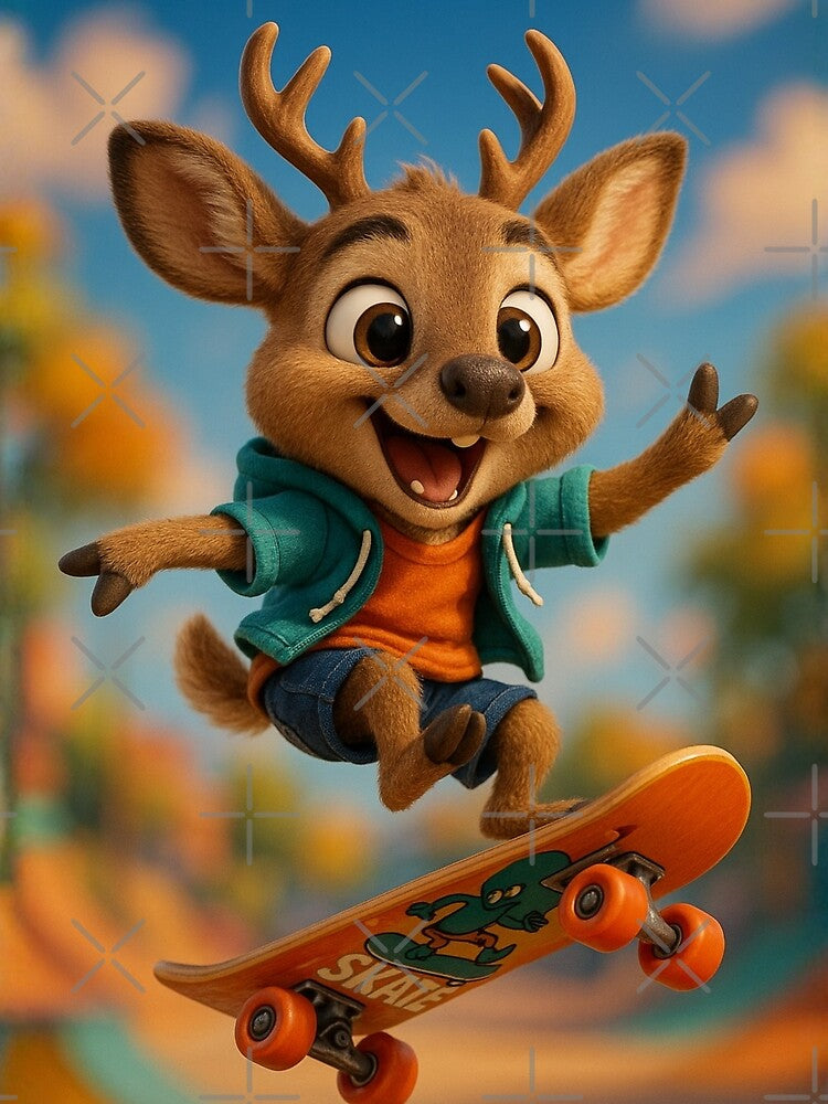 Skater Mule Deer by Sillytoe T-Shirts, Hoodie, Sweatshirt | BlankRebels.com (Image 2)