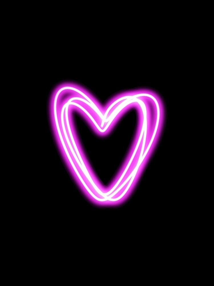 Purple Neon Sketch Inspired Heart on Plain Background by ChazRay