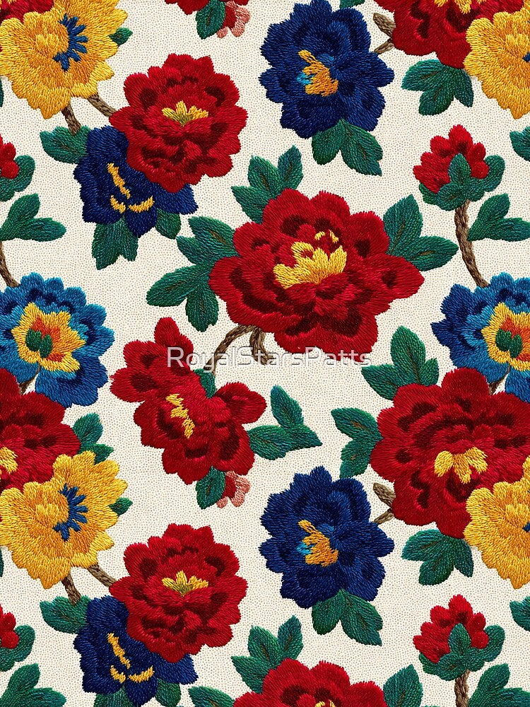 Minimalistic Petaled Embroidered flower Texture For Floral Theme by RoyalStarsPatts T-Shirts, Hoodie, Sweatshirt (Image 2)