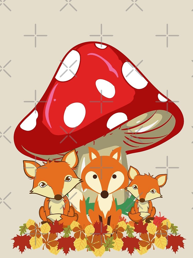 Fox Family Under A Toadstool by madtoyman T-Shirts, Hoodie, Sweatshirt | BlankRebels.com (Image 2)