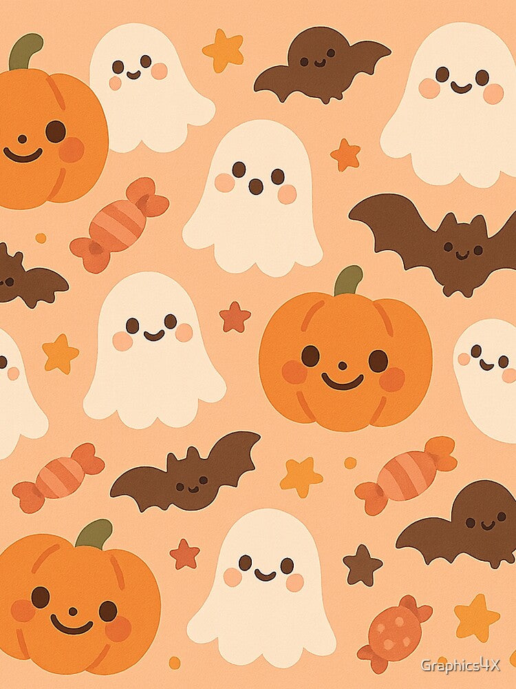 Cute Halloween Pattern with Pumpkins Ghosts and Bats by Graphics4X T-Shirts, Hoodie, Sweatshirt | BlankRebels.com (Image 2)
