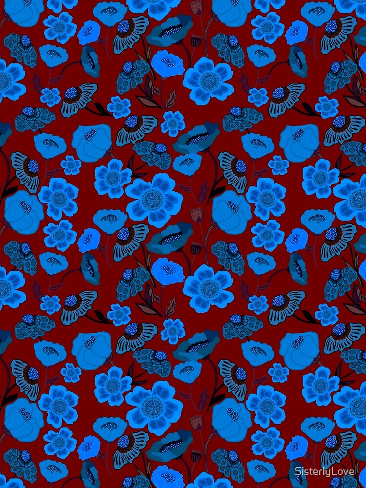 Vibrant blue in red floral by SisterlyLove T-Shirts, Hoodie, Sweatshirt | BlankRebels.com (Image 2)