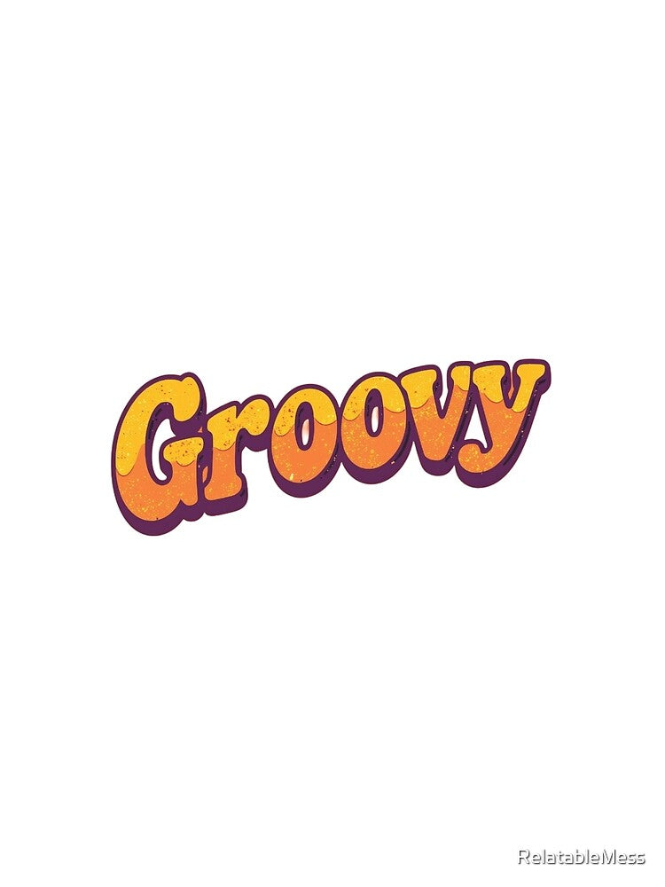 Groovy Retro 70s Text Design – Vintage Funky Aesthetic Typography by RelatableMess