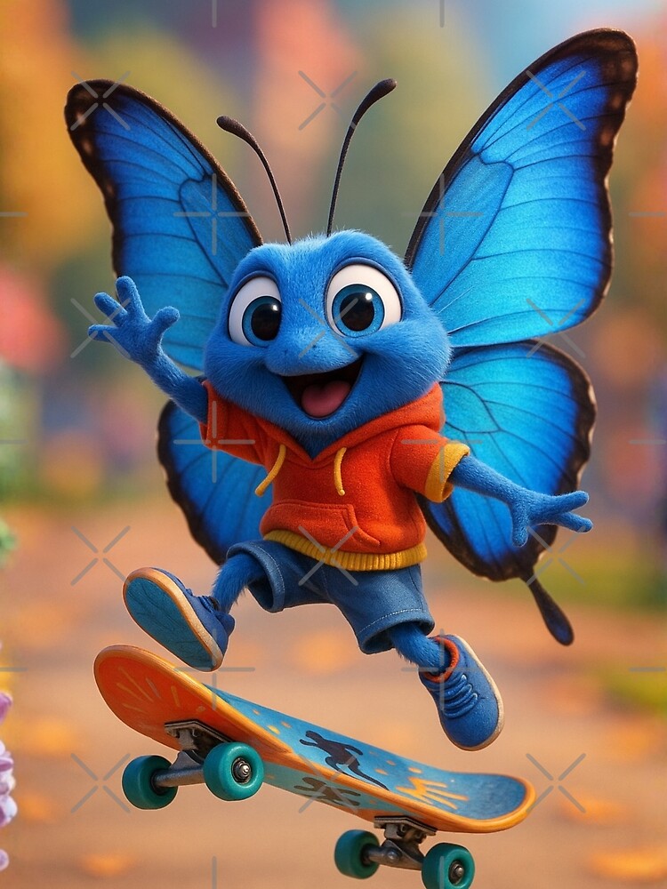Skater Morpho Butterfly by Sillytoe T-Shirts, Hoodie, Sweatshirt | BlankRebels.com (Image 2)