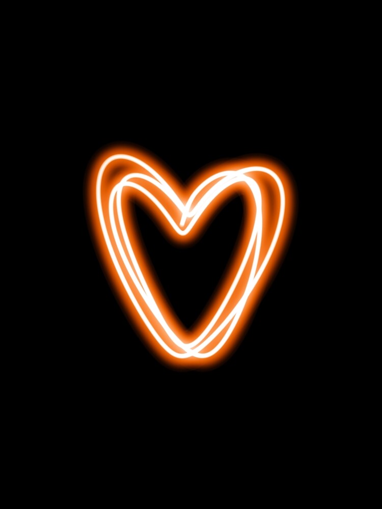 Orange Neon Sketch Style Heart on Plain Background by ChazRay T-Shirts, Hoodie, Sweatshirt | BlankRebels.com (Image 2)
