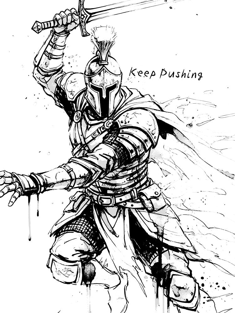 Cool Spartan Warrior: Keep Pushing by Shigen16 T-Shirts, Hoodie, Sweatshirt | BlankRebels.com (Image 2)