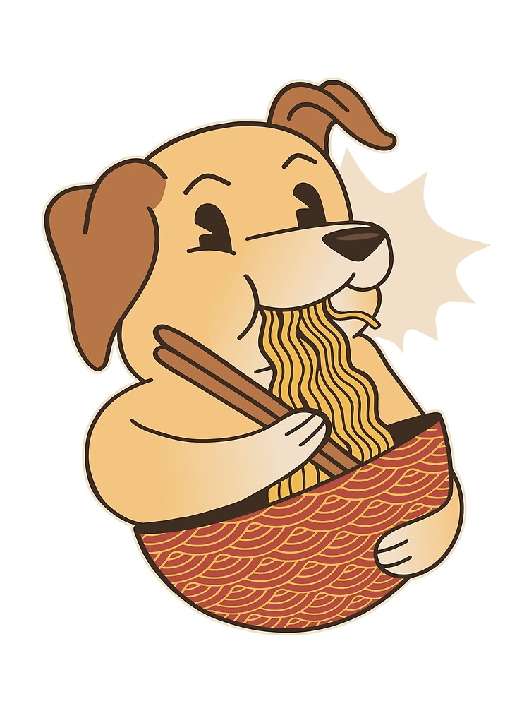 Labrador eating ramen by teez4dayz