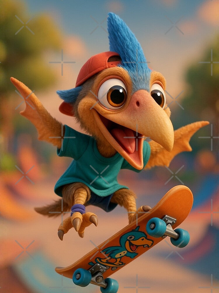 Skater Ornithocheirus by Sillytoe T-Shirts, Hoodie, Sweatshirt | BlankRebels.com (Image 2)
