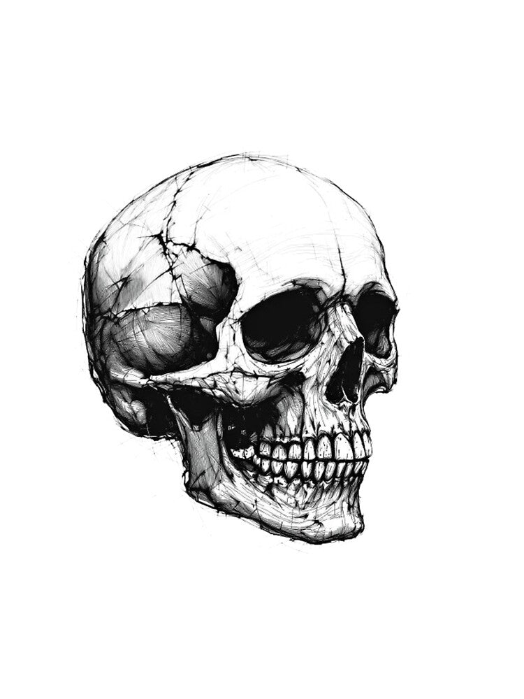 Skull Sketch Illustration – Dark Hand Drawn Gothic Art by Colorfulsigns T-Shirts, Hoodie, Sweatshirt (Image 2)