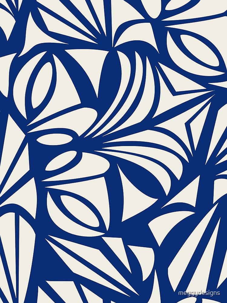 Boho, Geometric, Hawaii Art, Palms Print, Blue and Cream by meggydesigns T-Shirts, Hoodie, Sweatshirt (Image 2)