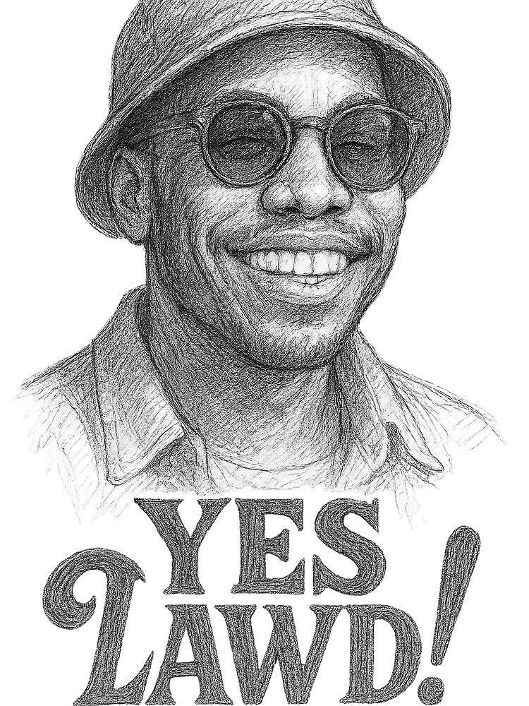 Yes Lawd! – Graphite Portrait Inspired Art by Aecplaza T-Shirts, Hoodie, Sweatshirt | BlankRebels.com (Image 2)