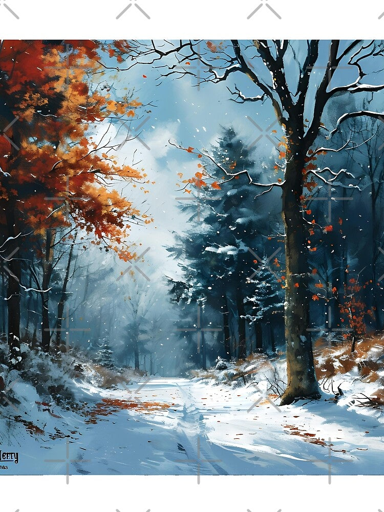 Winter Forest Serenity Pathway by Amr Siam T-Shirts, Hoodie, Sweatshirt | BlankRebels.com (Image 2)