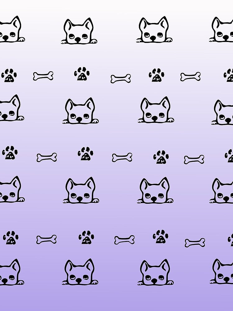 dog, paw and bone pattern with white to purple by Uffcagla