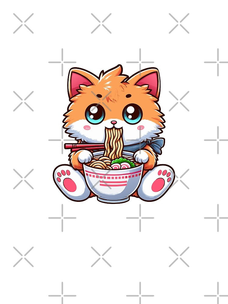 kawaii Kitty Noodle Delight - Cute Cat Enjoying Ramen by Designowner T-Shirts, Hoodie, Sweatshirt | BlankRebels.com (Image 2)