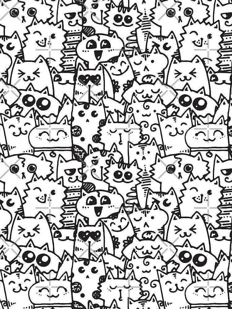 Kittie kawaii doodle pattern - White by SpartanDStore T-Shirts, Hoodie, Sweatshirt | BlankRebels.com (Image 2)