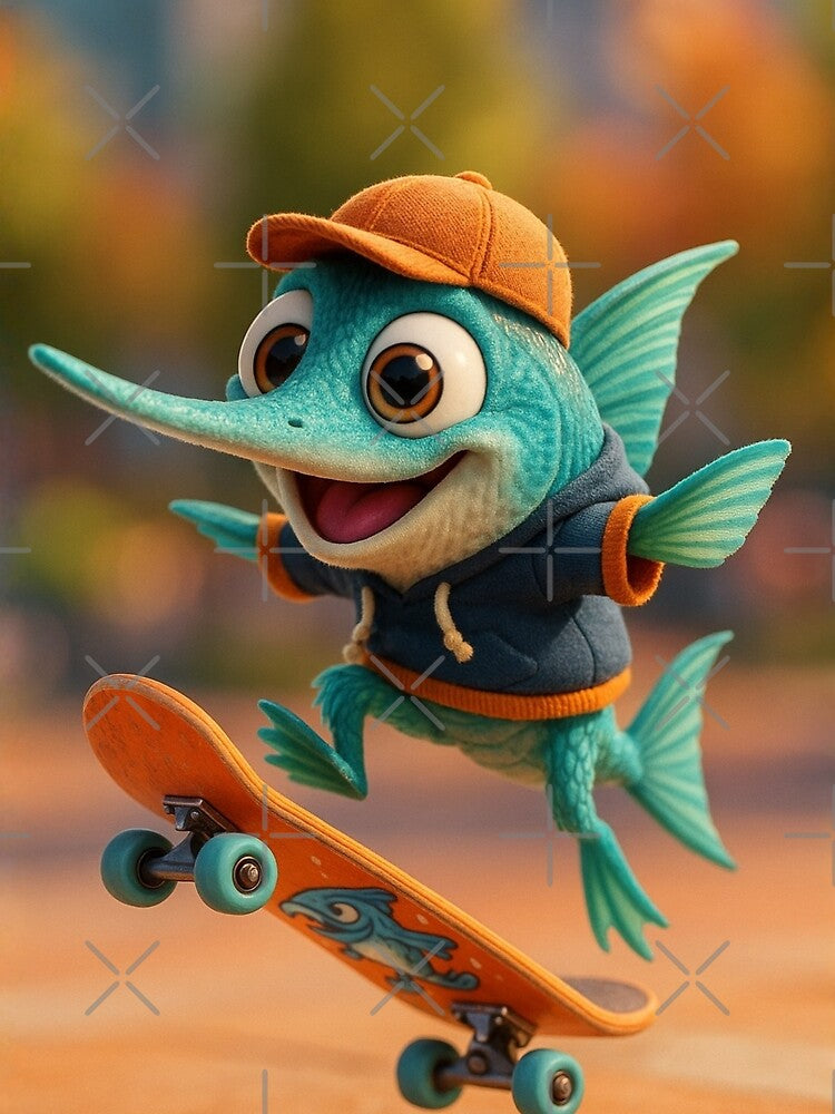 Skater Needlefish by Sillytoe T-Shirts, Hoodie, Sweatshirt | BlankRebels.com (Image 2)