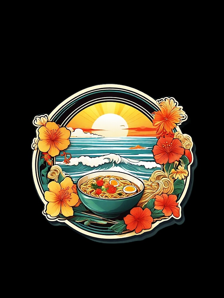 Summer Ramen by The Beach at Sunset with Hawaii Orchids by NautiChic T-Shirts, Hoodie, Sweatshirt | BlankRebels.com (Image 2)