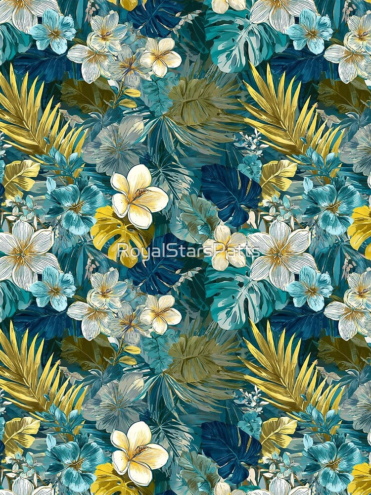 Edgy Tropical Floral Texture  - Botanical Garden Pattern  - Baptism Gifts by RoyalStarsPatts
