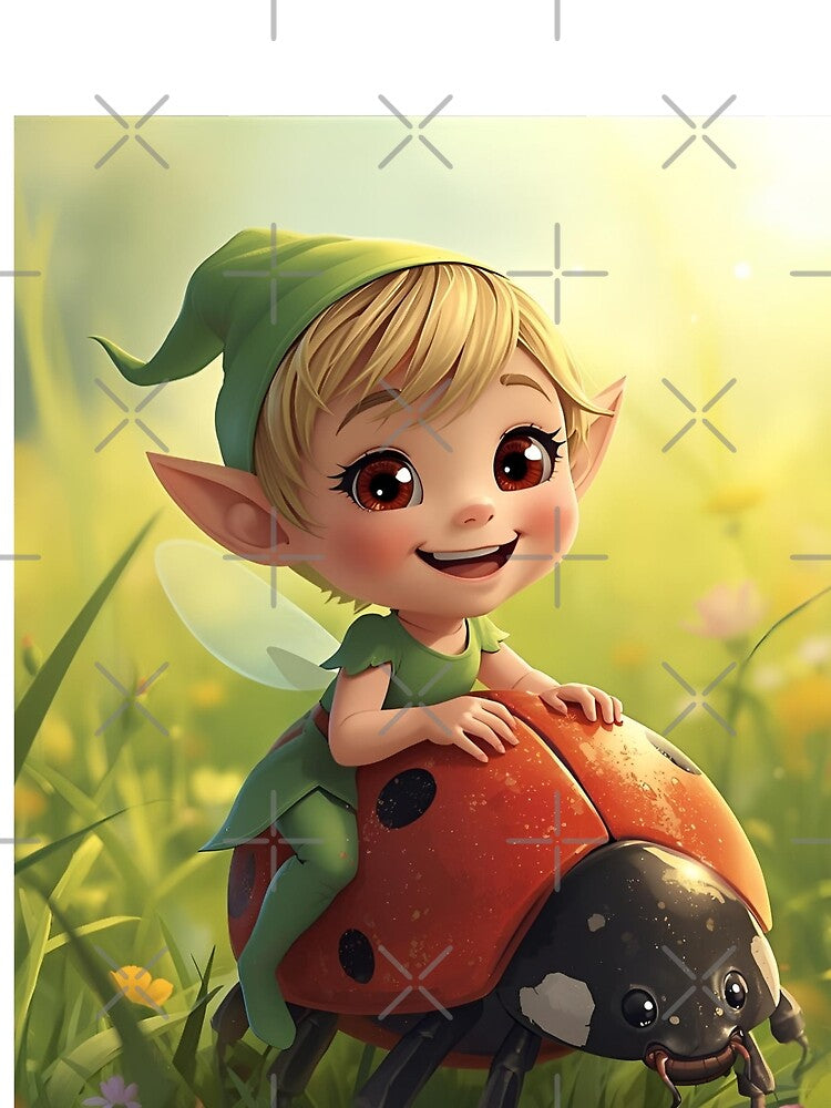 Cute elf riding on ladybug by SimonsDesignArt T-Shirts, Hoodie, Sweatshirt | BlankRebels.com (Image 2)