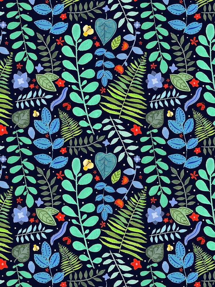 Blue Tone Painted Plants by GladYoureHere T-Shirts, Hoodie, Sweatshirt | BlankRebels.com (Image 2)
