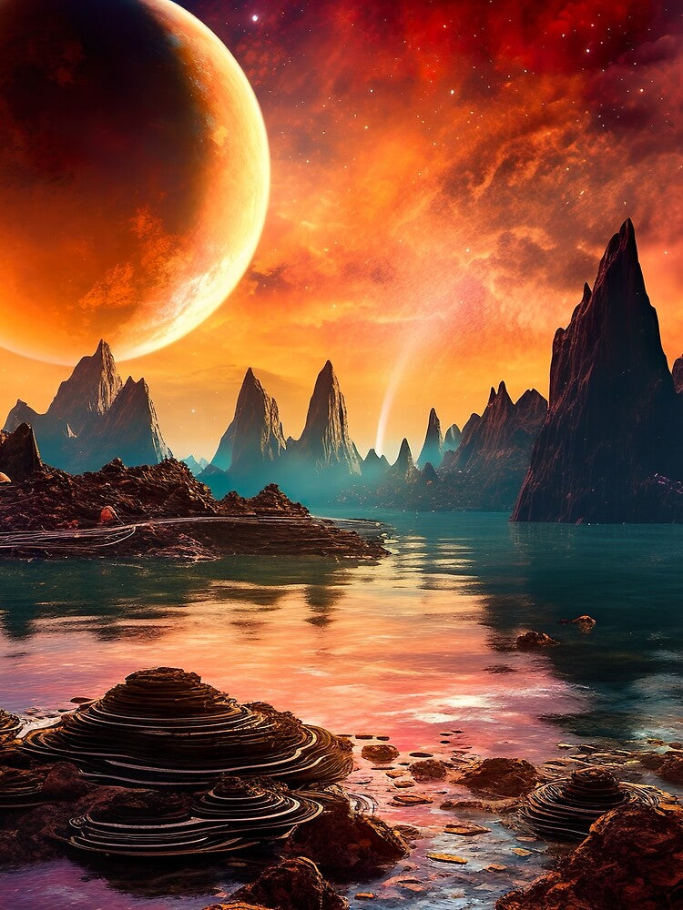 Planet over stunning landscape by unknown-places T-Shirts, Hoodie, Sweatshirt | BlankRebels.com (Image 2)