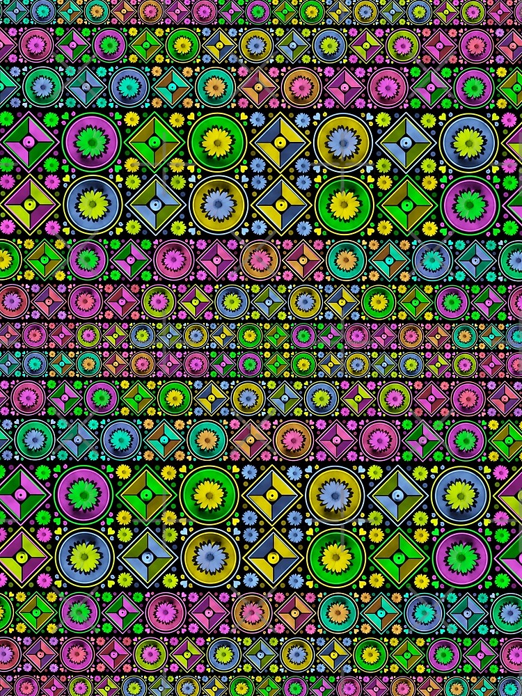 Geometric Midnight Garden Tiled by PanicDay T-Shirts, Hoodie, Sweatshirt | BlankRebels.com (Image 2)