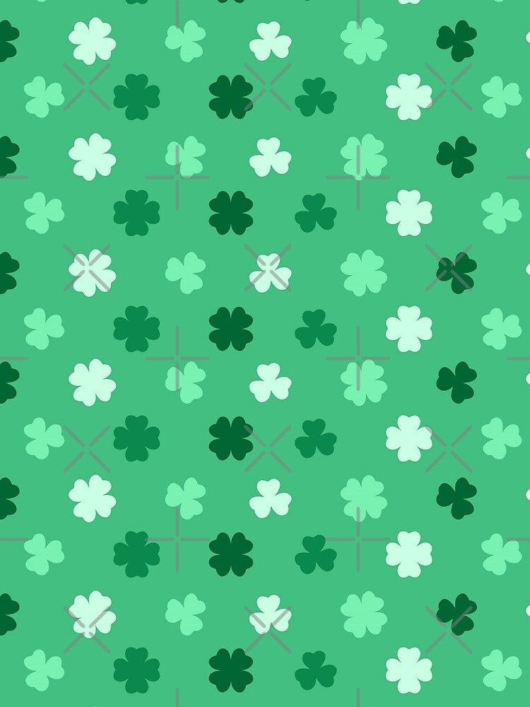 Cute 4 Leaf Lucky Clover Leaf Shamrock Pattern St Patrick's Day by ILLYL Creatives T-Shirts, Hoodie, Sweatshirt (Image 2)