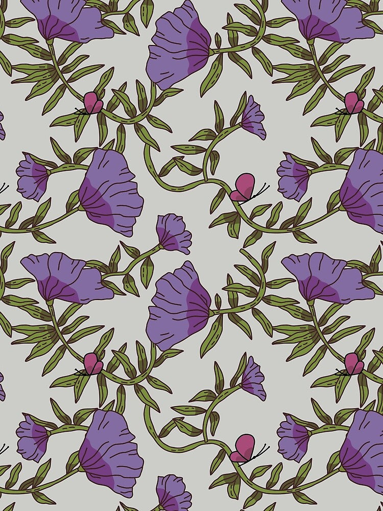 Colorful hand drawn illustration with lilac flowers and leaves, for summer mood by SashaMitkalova T-Shirts,... (Image 2)