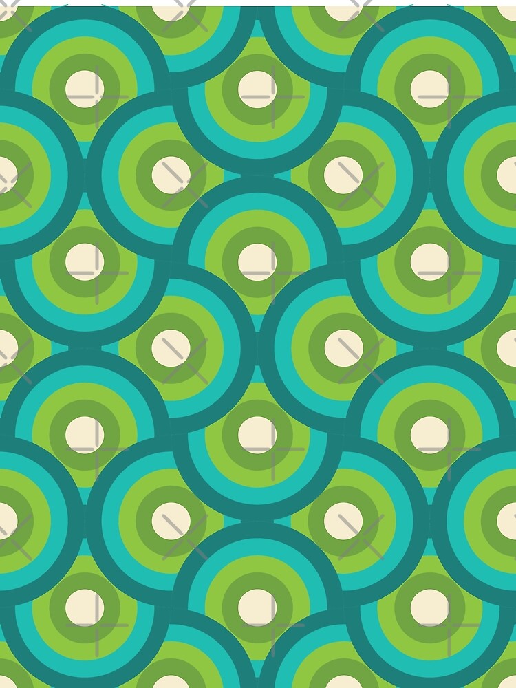 Retro Green-Blue Wavy Pattern by kjeppson T-Shirts, Hoodie, Sweatshirt | BlankRebels.com (Image 2)