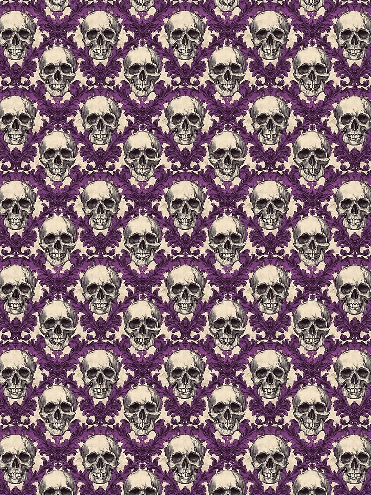 Purple Gothic Skull Beige Purple Gothic Luxury T-Shirts, Hoodie, Sweatshirt