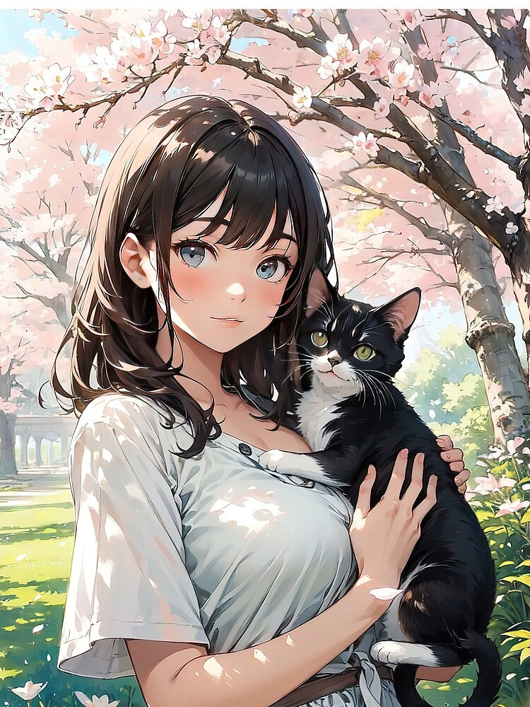 Anime Girl Cat Arms Portrait Art T-Shirts, Hoodie, Sweatshirt